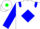White, green diamond, blue 'dbr' blue epaulets, green & blue diamond sleeves