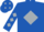 Royal blue, silver diamond, diamonds on sleeves and cap