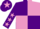 Purple and mauve (quartered), purple sleeves, mauve stars, purple cap, mauve star