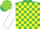 emerald Green, yellow checked, white sleeves