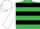 Emerald Green and Black hoops, White sleeves and cap