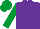 Purple, emerald green sleeves & cap