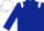 Dark blue body, white epaulettes, dark blue arms, white cap, dark blue hooped