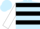 Light blue, black hoops, white sleeves