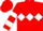 Red, red 'b' on white diamond hoop, white hoops on sleeves