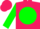 Rose body, green disc, green arms, rose cap