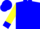 Blue, yellow, blue 'no passing zone' yellow sleeves, blue collar & cuffs