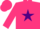 Hot pink, purple star on back
