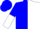 Blue and white halves, blue fleur de lys