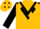 Gold, black chevron,gold diamonds on black sleeves