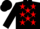 Black, red 'jwc', red stars, black cap