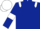 Dark blue body, white epaulettes, dark blue arms, white armlets, white cap