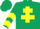 Dark green, yellow cross of lorraine, yellow chevrons on slvs
