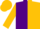 Purple and gold halves, gold sleeves, purple blocks, gold cap