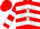 Red, red stars on white chevrons, white stars and hoops on sleeves, red cap
