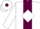 White, maroon 'yulla' maroon 'fm'front, maroon panel,  white diamond sleeves