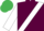 Maroon, white sash, white sleeves, emerald green cap
