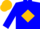 Blue, gold diamond frame, blue band on sleeves, gold cap