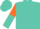 Turquoise, Turquoise Chevrons On Orange Sleeves, Orange And Turquoise Halved Cap