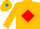 Gold,  hunter green diamond, red diamond frame