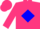 Hot pink, blue 'zg' and diamond
