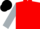 Red, silver sleeves, black cap