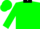 Green, black 'green' black collar, black & green diagonal sleeves