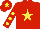 Red, Yellow star, Red sleeves, Yellow spots, Red cap, Yellow star