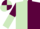 Light Green and Maroon (halved), sleeves reversed, quartered cap