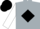 Silver, black diamond, white sleeves, black cap