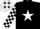 Black, White star, checked sleeves, White cap, Black stars