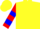Yellow, multi-colored diamonds, orange, red & blue hoops on slvs, yellow cap