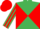 Emerald green and red diabolo, striped sleeves, red cap