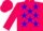 Fuchsia, blue stars, fuchsia cap
