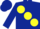 Dark blue, yellow ball sash