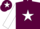 Maroon, white star, white sleeves, maroon cap, white star, white peak