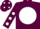 Maroon, White disc, Maroon sleeves, White spots and spots on cap