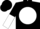 Black, red 'crt' on white ball, black and white halved sleeves, black cap