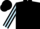 Black, light blue striped sleeves
