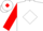 White, red diamond 'c', white diamond stripe on red sleeves