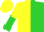 Yellow & lime green vertical halves