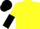 yellow, black sleeves, yellow and black halved cap