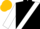 Black, white sash and sleeves, gold cap
