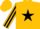Gold, black star, black star stripe on sleeves, gold cap