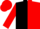 Black, red halves, black and red blocks, black and red opposing slvs, red cap