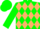 Green, tan 'jem', tan diamonds on green sleeves