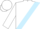 White, light blue 'h' and sash