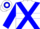 White, blue cross sashes, blue hoop on sleeves