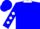 Blue, white 'h/t' white collar, white trim, blue sleeves, white diamonds