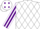 White, purple diamonds, white diamonds on purple stripe on sleeves